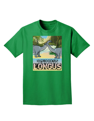 Diplodocus Longus - With Name Adult Dark T-Shirt-Mens T-Shirt-TooLoud-Kelly-Green-Small-Davson Sales