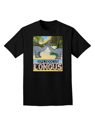 Diplodocus Longus - With Name Adult Dark T-Shirt-Mens T-Shirt-TooLoud-Black-Small-Davson Sales