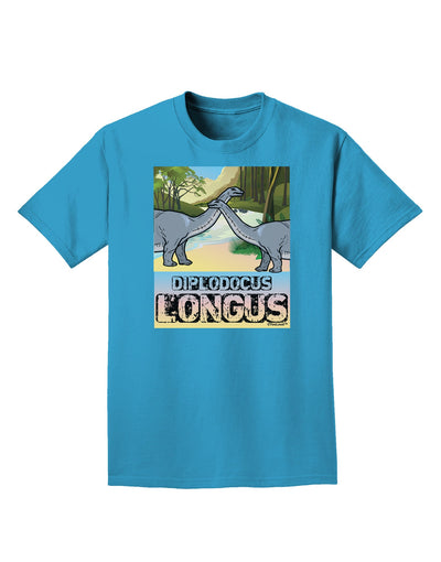 Diplodocus Longus - With Name Adult Dark T-Shirt-Mens T-Shirt-TooLoud-Turquoise-Small-Davson Sales