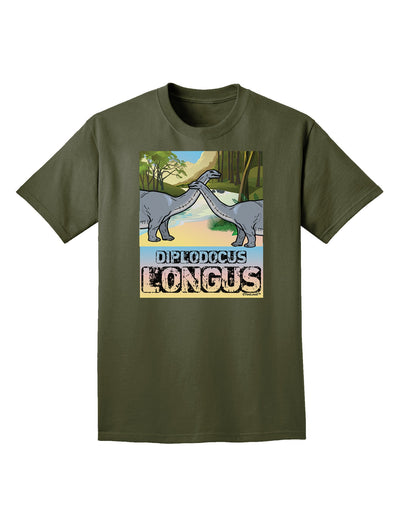 Diplodocus Longus - With Name Adult Dark T-Shirt-Mens T-Shirt-TooLoud-Military-Green-Small-Davson Sales