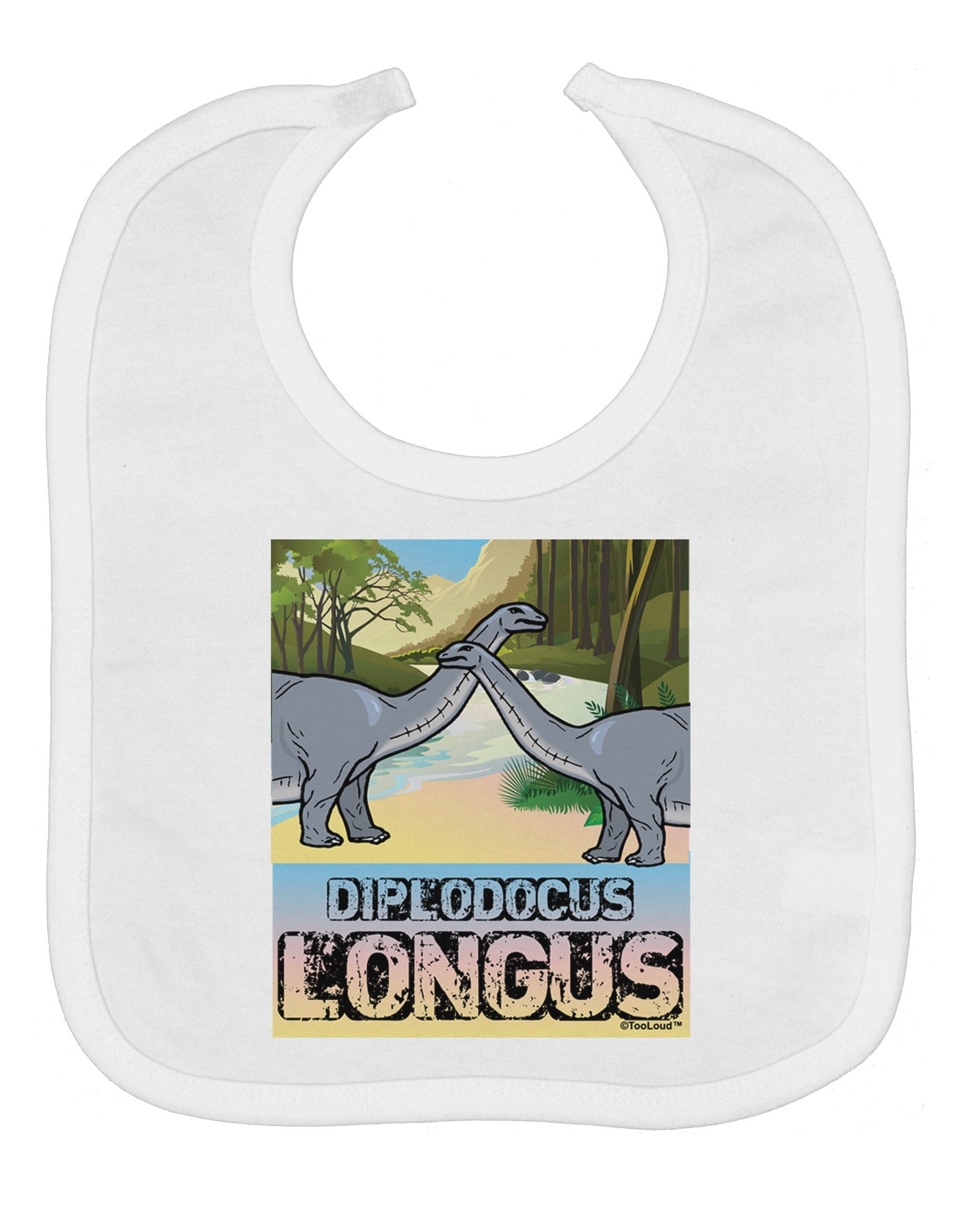 Diplodocus Longus - With Name Baby Bib