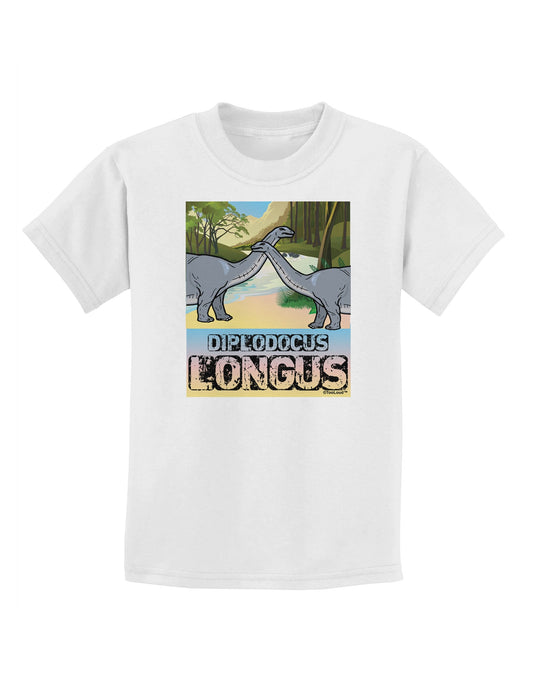 Diplodocus Longus - With Name Childrens T-Shirt-Childrens T-Shirt-TooLoud-White-X-Small-Davson Sales