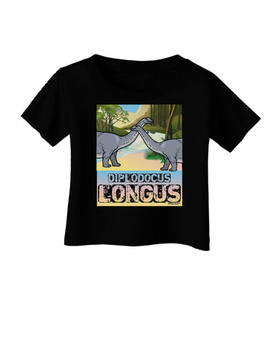 Diplodocus Longus - With Name Infant T-Shirt Dark-Infant T-Shirt-TooLoud-Black-06-Months-Davson Sales