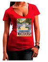 Diplodocus Longus - With Name Juniors V-Neck Dark T-Shirt-Womens V-Neck T-Shirts-TooLoud-Red-Juniors Fitted Small-Davson Sales