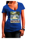 Diplodocus Longus - With Name Juniors V-Neck Dark T-Shirt-Womens V-Neck T-Shirts-TooLoud-Royal-Blue-Juniors Fitted Small-Davson Sales