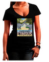 Diplodocus Longus - With Name Juniors V-Neck Dark T-Shirt-Womens V-Neck T-Shirts-TooLoud-Black-Juniors Fitted Small-Davson Sales