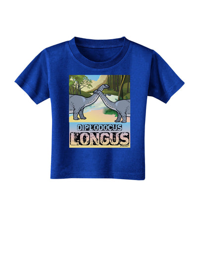 Diplodocus Longus - With Name Toddler T-Shirt Dark-Toddler T-Shirt-TooLoud-Royal-Blue-2T-Davson Sales