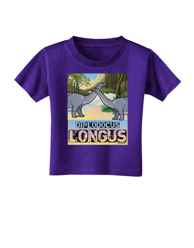 Diplodocus Longus - With Name Toddler T-Shirt Dark-Toddler T-Shirt-TooLoud-Purple-2T-Davson Sales