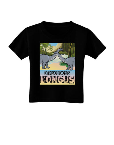 Diplodocus Longus - With Name Toddler T-Shirt Dark-Toddler T-Shirt-TooLoud-Black-2T-Davson Sales