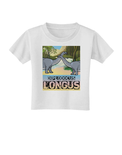 Diplodocus Longus - With Name Toddler T-Shirt-Toddler T-Shirt-TooLoud-White-2T-Davson Sales