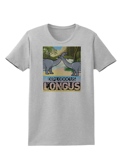 Diplodocus Longus - With Name Womens T-Shirt-Womens T-Shirt-TooLoud-AshGray-X-Small-Davson Sales