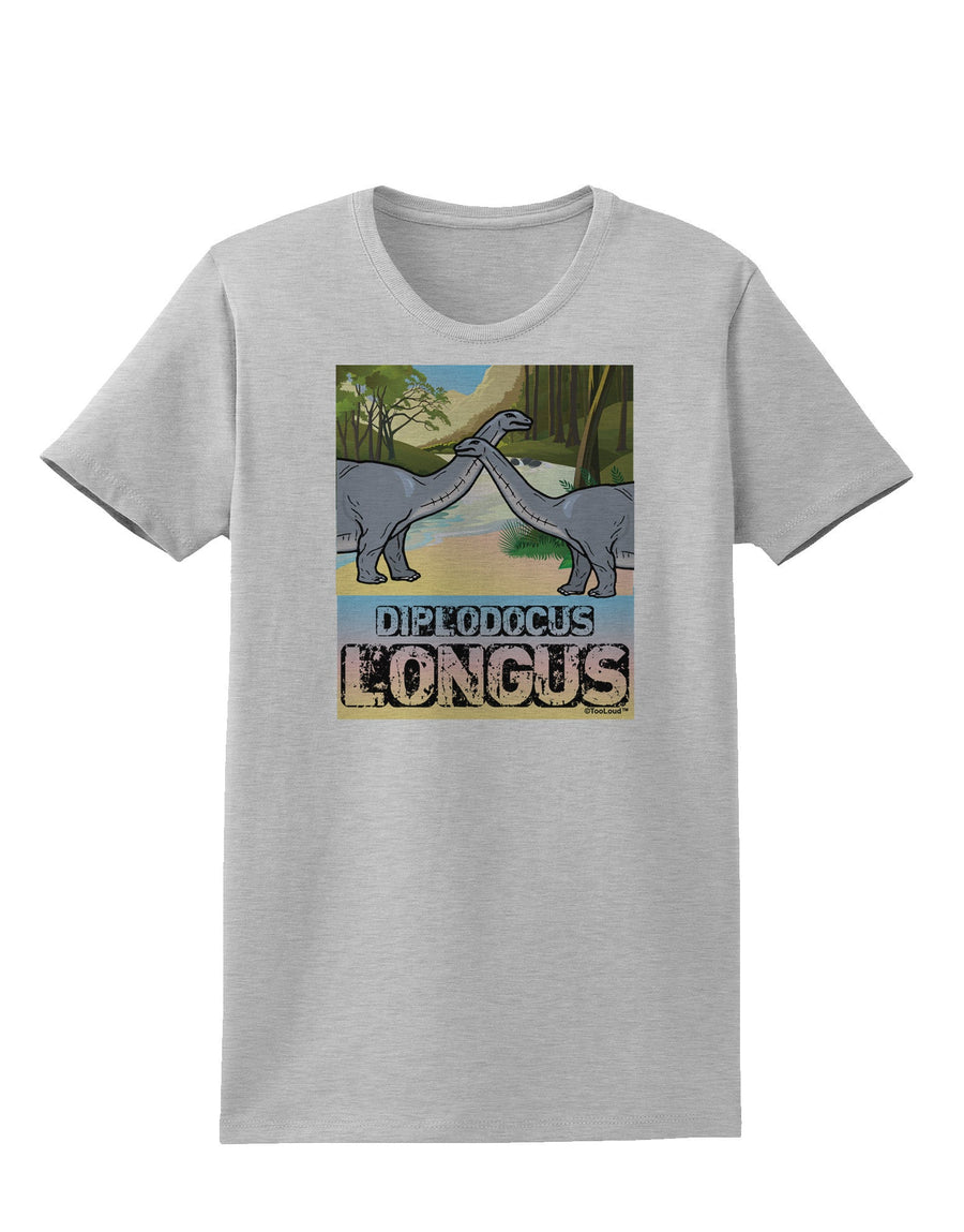 Diplodocus Longus - With Name Womens T-Shirt-Womens T-Shirt-TooLoud-White-X-Small-Davson Sales