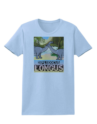 Diplodocus Longus - With Name Womens T-Shirt-Womens T-Shirt-TooLoud-Light-Blue-X-Small-Davson Sales