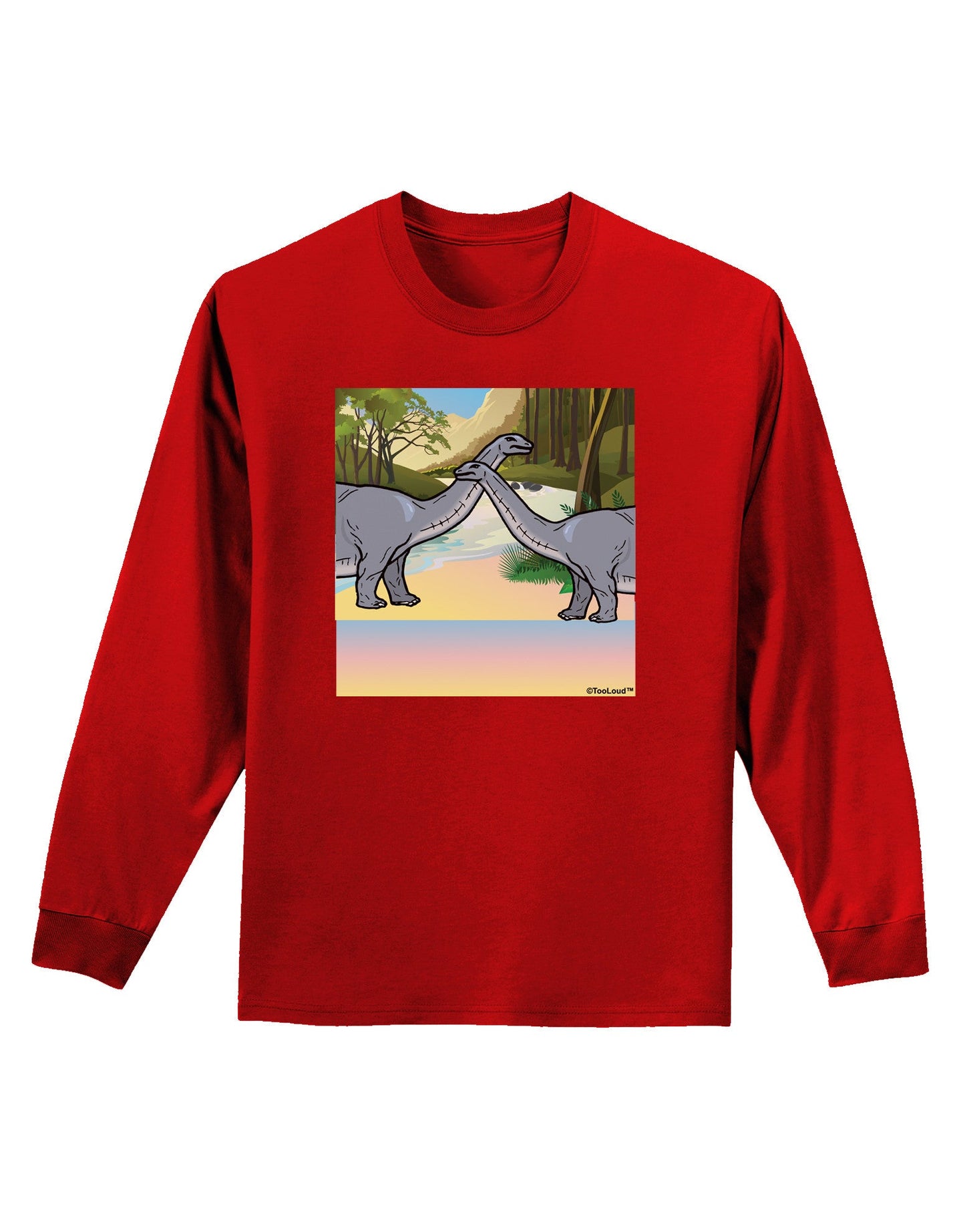 Diplodocus Longus - Without Name Adult Long Sleeve Dark T-Shirt-TooLoud-Red-Small-Davson Sales