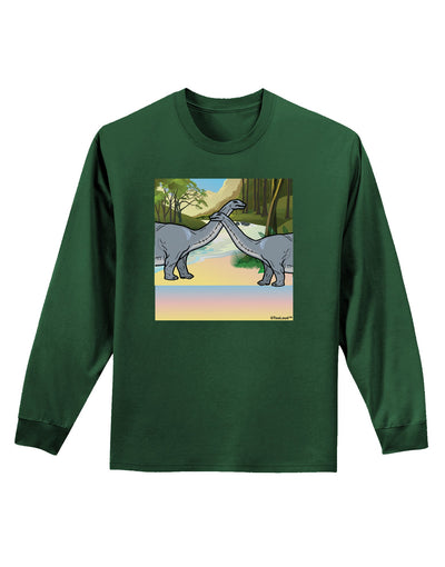 Diplodocus Longus - Without Name Adult Long Sleeve Dark T-Shirt-TooLoud-Dark-Green-Small-Davson Sales