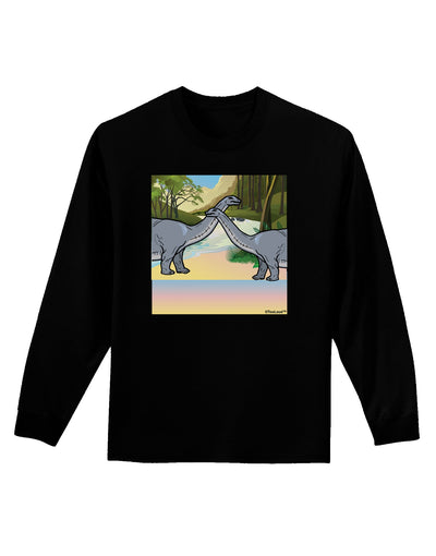 Diplodocus Longus - Without Name Adult Long Sleeve Dark T-Shirt-TooLoud-Black-Small-Davson Sales