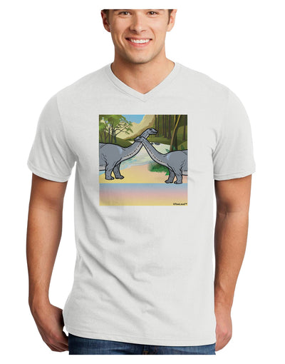 Diplodocus Longus - Without Name Adult V-Neck T-shirt-Mens V-Neck T-Shirt-TooLoud-White-Small-Davson Sales