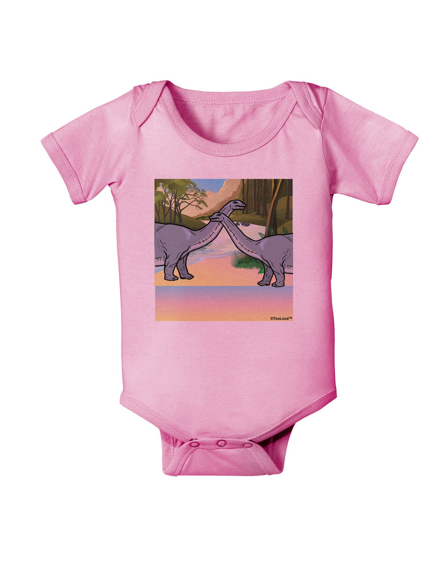 Diplodocus Longus - Without Name Baby Romper Bodysuit-Baby Romper-TooLoud-White-06-Months-Davson Sales