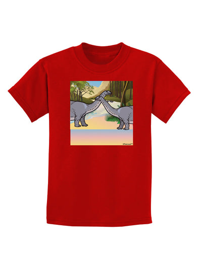 Diplodocus Longus - Without Name Childrens Dark T-Shirt-Childrens T-Shirt-TooLoud-Red-X-Small-Davson Sales