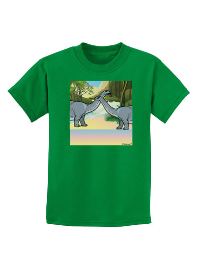 Diplodocus Longus - Without Name Childrens Dark T-Shirt-Childrens T-Shirt-TooLoud-Kelly-Green-X-Small-Davson Sales