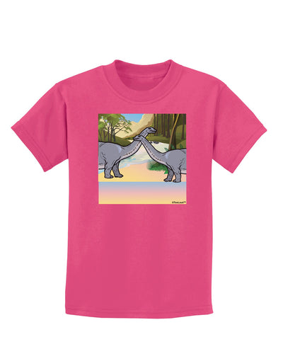 Diplodocus Longus - Without Name Childrens Dark T-Shirt-Childrens T-Shirt-TooLoud-Sangria-X-Small-Davson Sales