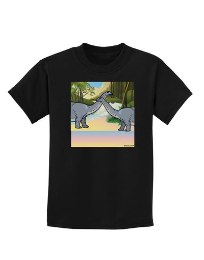 Diplodocus Longus - Without Name Childrens Dark T-Shirt-Childrens T-Shirt-TooLoud-Black-X-Small-Davson Sales