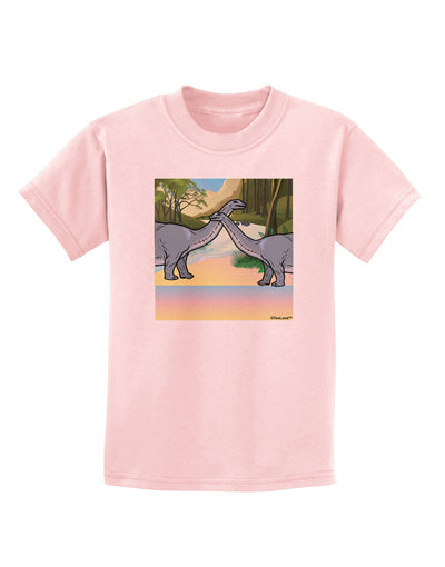 Diplodocus Longus - Without Name Childrens T-Shirt-Childrens T-Shirt-TooLoud-PalePink-X-Small-Davson Sales