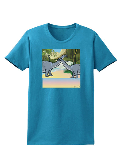 Diplodocus Longus - Without Name Womens Dark T-Shirt-TooLoud-Turquoise-X-Small-Davson Sales