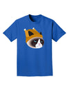 Disgruntled Cat Wearing Turkey Hat Adult Dark T-Shirt-Mens T-Shirt-TooLoud-Royal-Blue-Small-Davson Sales