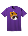 Disgruntled Cat Wearing Turkey Hat Adult Dark T-Shirt-Mens T-Shirt-TooLoud-Purple-Small-Davson Sales