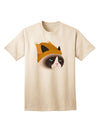 Disgruntled Cat Wearing Turkey Hat Adult T-Shirt-Mens T-Shirt-TooLoud-Natural-Small-Davson Sales