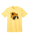Disgruntled Cat Wearing Turkey Hat Adult T-Shirt-Mens T-Shirt-TooLoud-Yellow-Small-Davson Sales