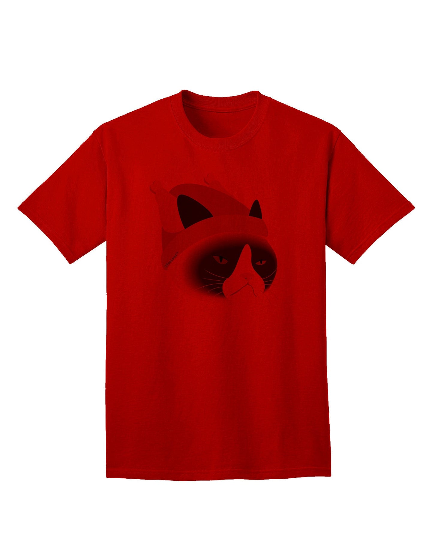 Disgruntled Cat Wearing Turkey Hat Adult T-Shirt-Mens T-Shirt-TooLoud-Red-Small-Davson Sales