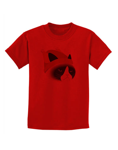 Disgruntled Cat Wearing Turkey Hat Childrens T-Shirt-Childrens T-Shirt-TooLoud-Red-X-Small-Davson Sales