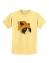 Disgruntled Cat Wearing Turkey Hat Childrens T-Shirt-Childrens T-Shirt-TooLoud-Daffodil-Yellow-X-Small-Davson Sales
