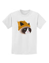 Disgruntled Cat Wearing Turkey Hat Childrens T-Shirt-Childrens T-Shirt-TooLoud-White-X-Small-Davson Sales