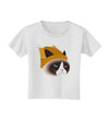 Disgruntled Cat Wearing Turkey Hat Toddler T-Shirt-Toddler T-Shirt-TooLoud-White-2T-Davson Sales