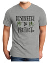 Disinfect to Protect Adult V-Neck T-shirt-Mens T-Shirt-TooLoud-HeatherGray-Small-Davson Sales