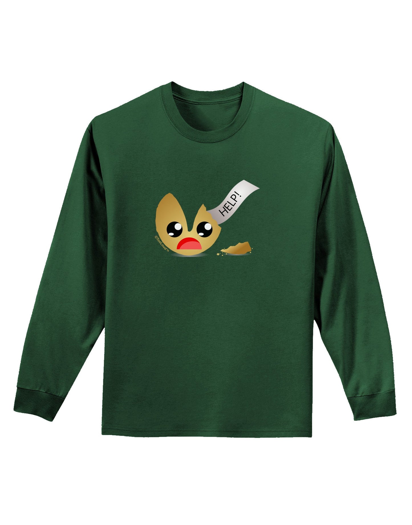 Dismembered Fortune Cookie Adult Long Sleeve Dark T-Shirt-TooLoud-Dark-Green-Small-Davson Sales