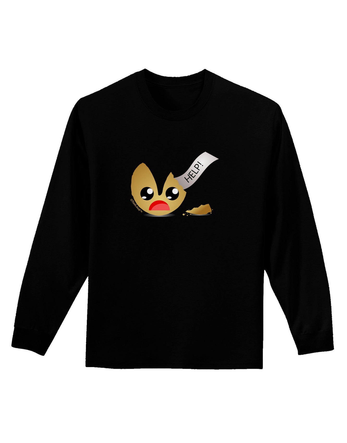Dismembered Fortune Cookie Adult Long Sleeve Dark T-Shirt-TooLoud-Black-Small-Davson Sales