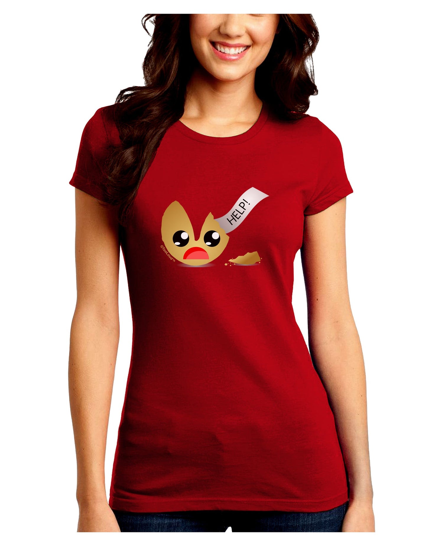 Dismembered Fortune Cookie Juniors Petite Crew Dark T-Shirt-T-Shirts Juniors Tops-TooLoud-Red-Juniors Fitted Small-Davson Sales