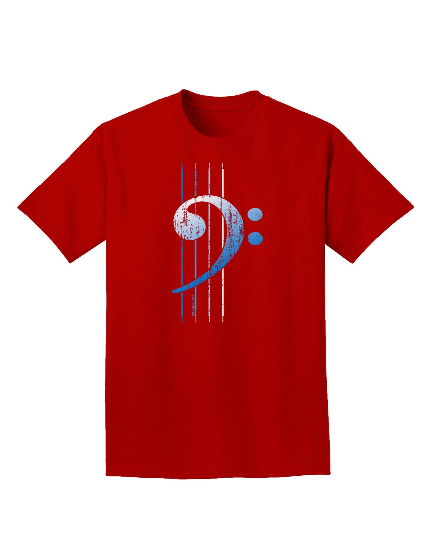 Distressed Bass Strings Adult Dark T-Shirt-Mens T-Shirt-TooLoud-Red-Small-Davson Sales