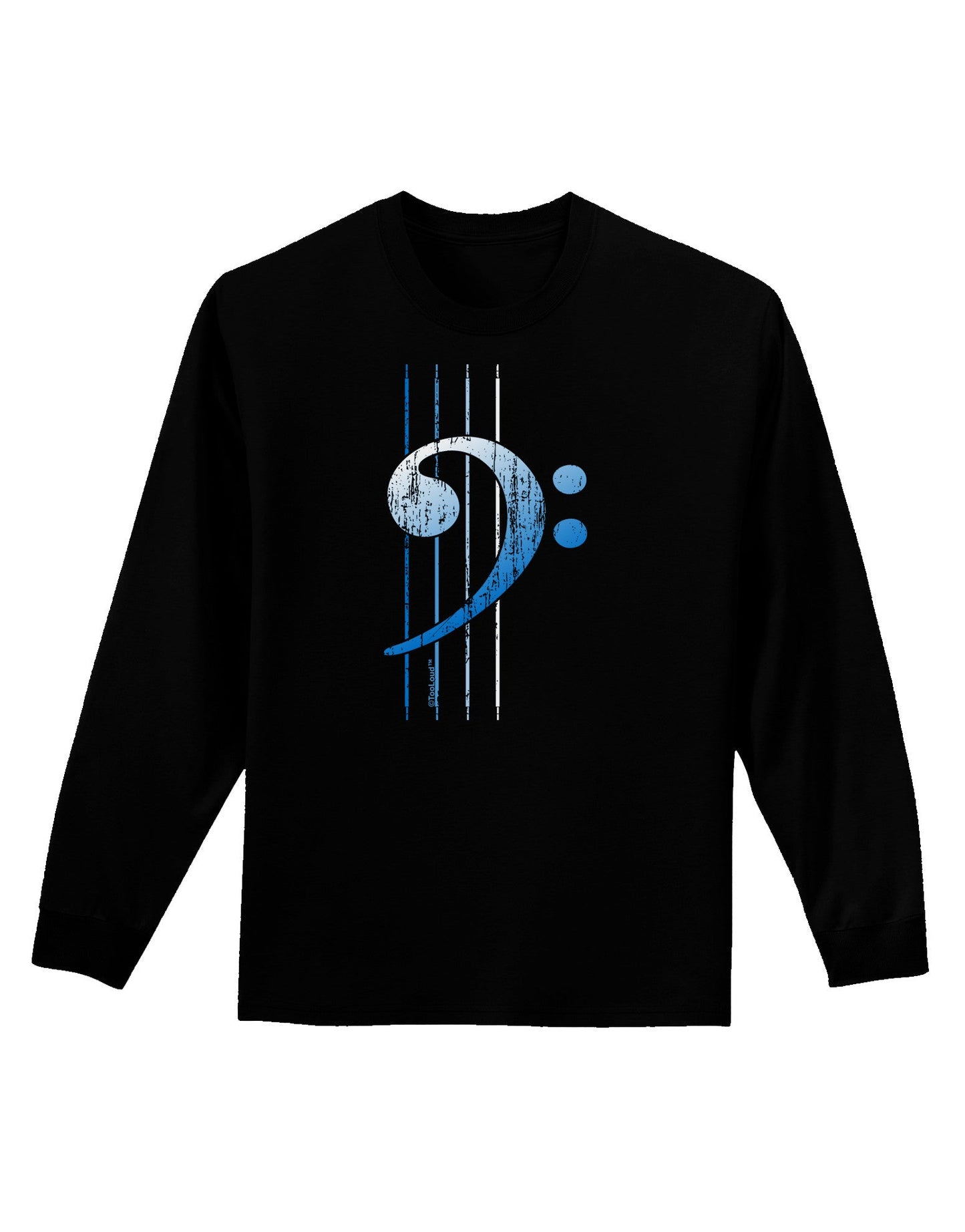 Distressed Bass Strings Adult Long Sleeve Dark T-Shirt-TooLoud-Black-Small-Davson Sales
