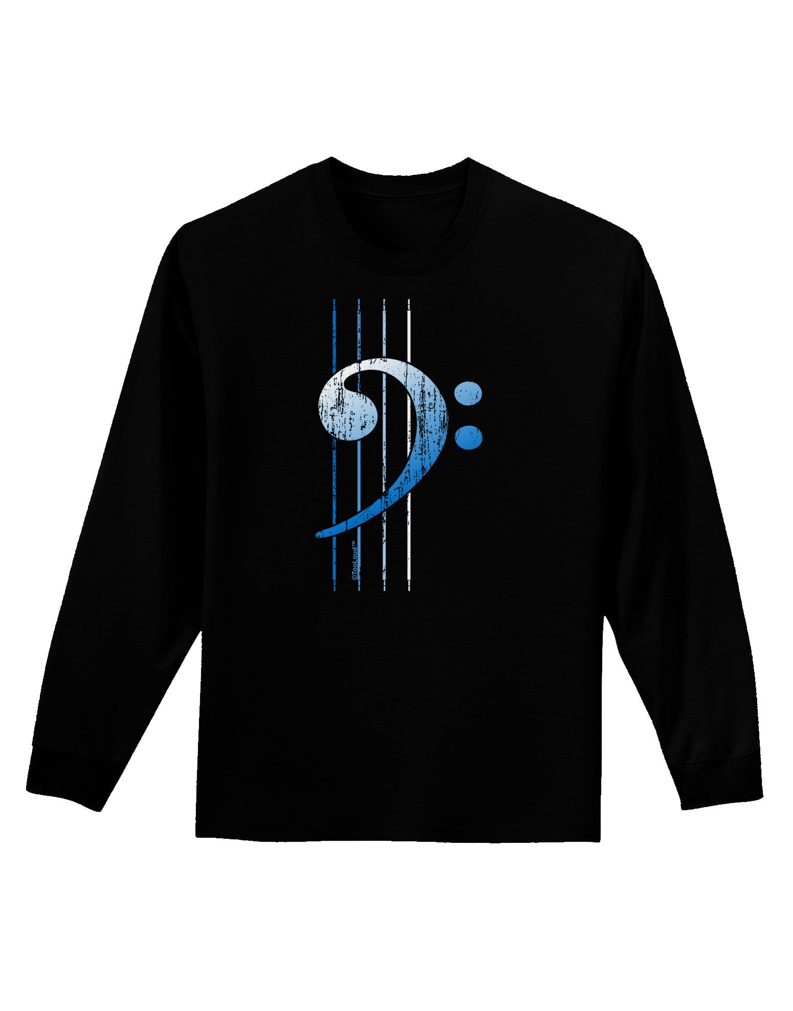 Distressed Bass Strings Adult Long Sleeve Dark T-Shirt-TooLoud-Black-Small-Davson Sales