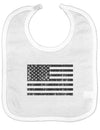 Distressed Black and White American Flag Baby Bib