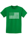 Distressed Black and White American Flag Childrens Dark T-Shirt-Childrens T-Shirt-TooLoud-Kelly-Green-X-Small-Davson Sales