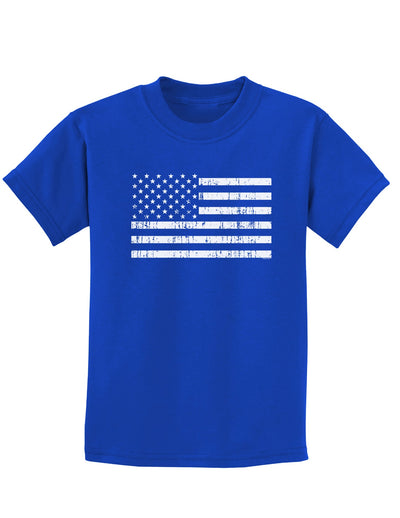 Distressed Black and White American Flag Childrens Dark T-Shirt-Childrens T-Shirt-TooLoud-Royal-Blue-X-Small-Davson Sales