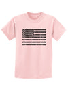 Distressed Black and White American Flag Childrens T-Shirt-Childrens T-Shirt-TooLoud-PalePink-X-Small-Davson Sales