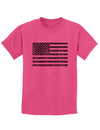 Distressed Black and White American Flag Childrens T-Shirt-Childrens T-Shirt-TooLoud-Sangria-X-Small-Davson Sales