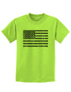 Distressed Black and White American Flag Childrens T-Shirt-Childrens T-Shirt-TooLoud-Lime-Green-X-Small-Davson Sales